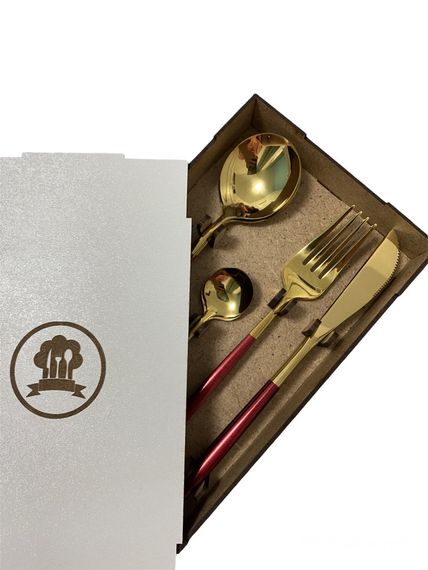 Набір столових приборів Kitchen бордовий на 2 персони | Зображення 7