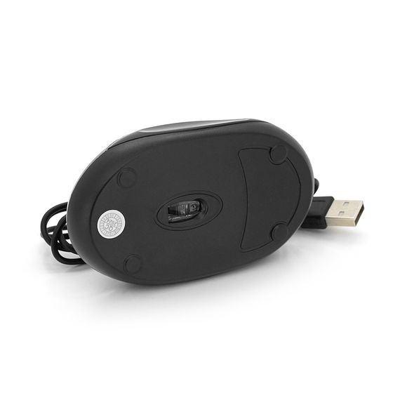 Миша USB Merlion MS-Zero, довжина кабелю 115см, 2 кнопки + scroll, (98х60х36 мм), Black, Q200 | Зображення 4