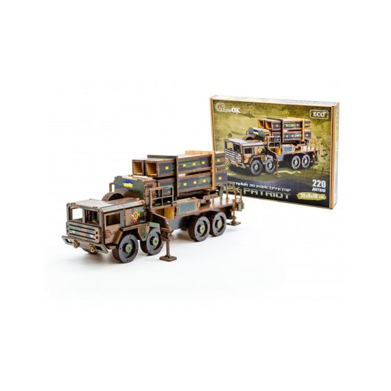 Деревянный 3D конструктор "ЗРК Patriot" Арт-25220, 220 деталей