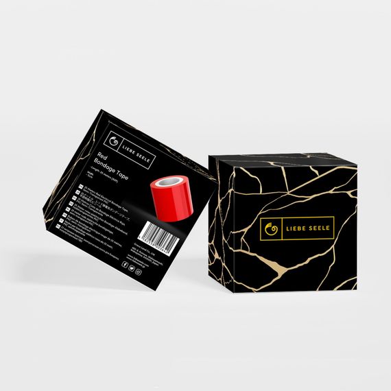 Скотч для бондажу Liebe Seele Bondage Tape Red 25 м, не липне до шкіри та волосся, без слідів | Зображення 1