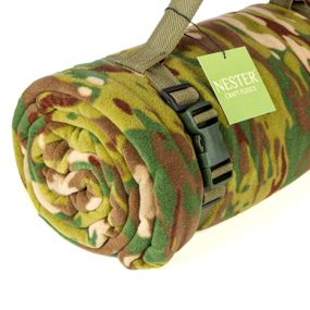 Флисовое одеяло Nester Multicam Case 150*200 - плед для военных с чехлом