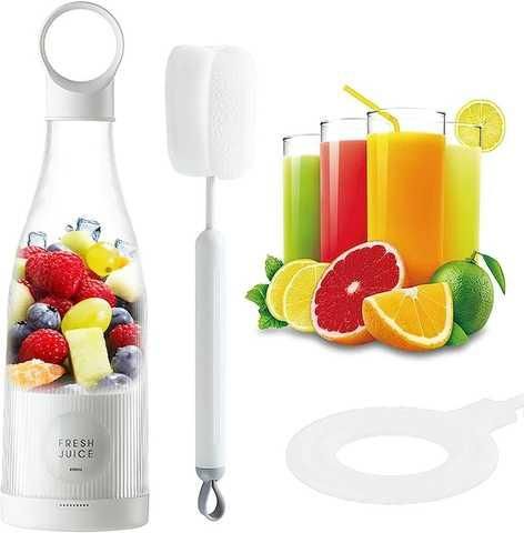 Мини блендер Mini juice для смузи, портативный, в форме бутылки, 300 мл. | Зображення 1