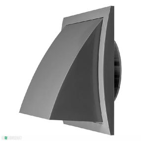 Решітка вентиляційна Europlast 153х148х30 d100 + зворотній клапан сіра ND10FVP
