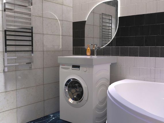 Акриловий умивальник на пральну машину Redokss San TRITON 60x60см | Зображення 2