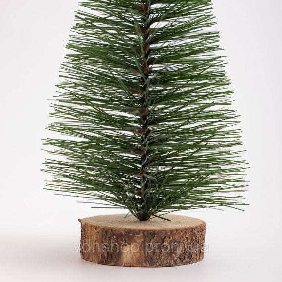 Новорічна настільна ялинка зелена Стріла 25 см на дерев'яній підставці SOK-М-12-3 | Зображення 3