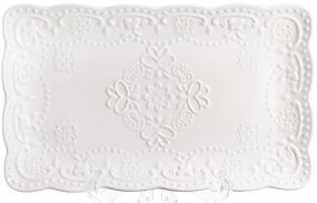 Блюда сервіровочні порцелянові (набір 2 штуки) "Біле Мереживо" 26х15см