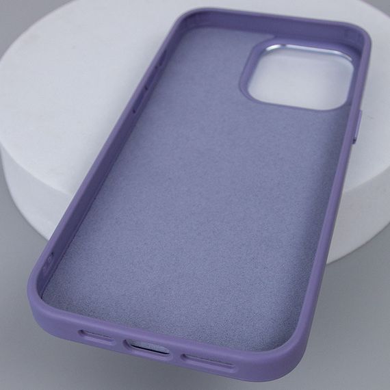 Кожаный чехол Bonbon Leather Metal Style with MagSafe для Apple iPhone 13 Pro (6.1") Серый / Lavender | Зображення 4