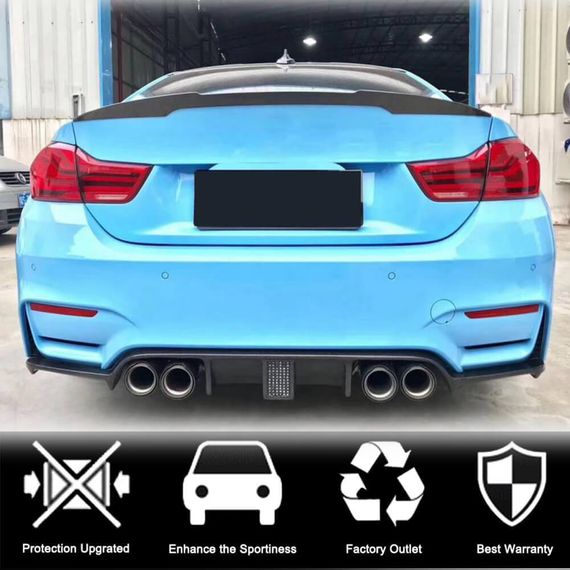 Дифузор заднього бампера V12 (для F80, Карбон) для BMW 3 серія F-30/31/34 2012-2019 рр | Зображення 1