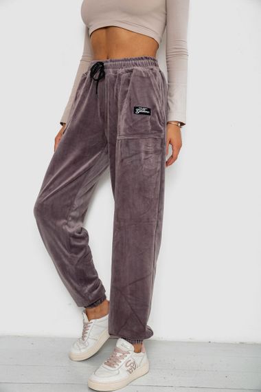 Спортивные штаны велюровые женские на флисе  -уценка, цвет мокко, 238R58649-1-U-15 | Зображення 2