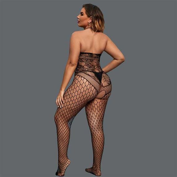 Соблазнительный бодистокинг с открытой спиной L-XXL – Эротическое бельё | Зображення 1