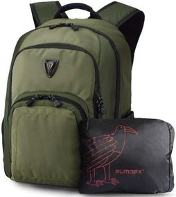 Рюкзак для ноутбука 15,6" Sumdex PON-394TY + дождевик хаки