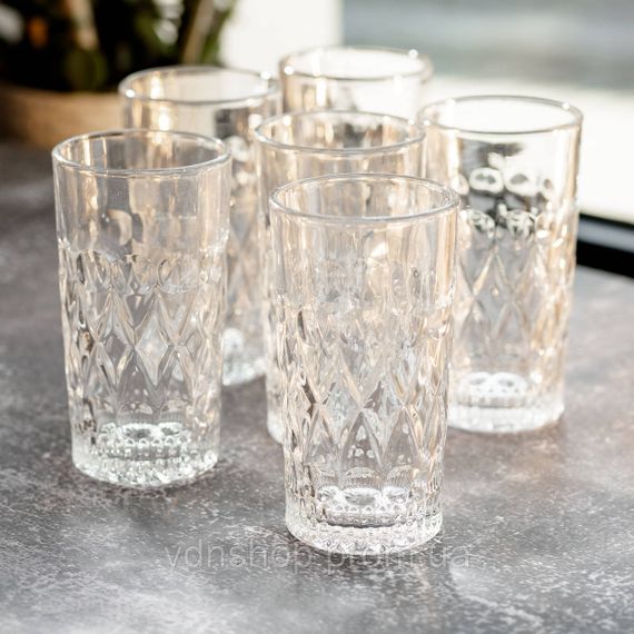 Набор стаканов для напитков 6 шт из толстого стекла 400 мл стаканы для холодных напитков HP-YH-63 | Зображення 4