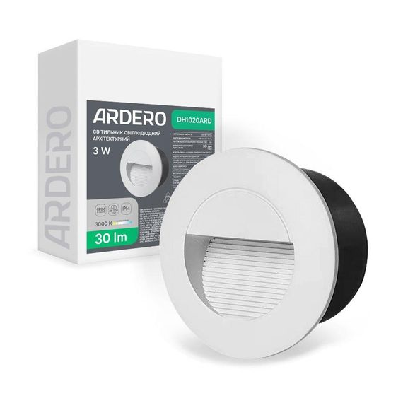 Архітектурний світлодіодний вбудований світильник Ardero DH1020ARD LEVEL 3Вт 3000K білий