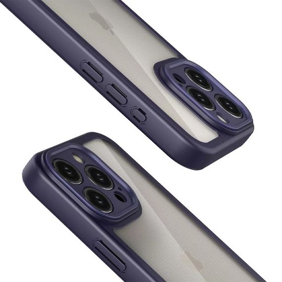 TPU чехол Transparent + Colour 1,5mm для Apple iPhone 14 Pro (6.1") Purple | Зображення 1