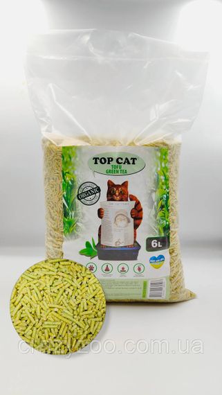Наполнитель для кошачьего туалета Top Cat Tofu соевый тофу с ароматом зеленого чая 6 л TCT 80507 | Зображення 1
