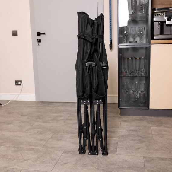 Ліжко туристичне розкладне 185х60х50 см складаний лежак похідна розкладачка Чорний | Зображення 9