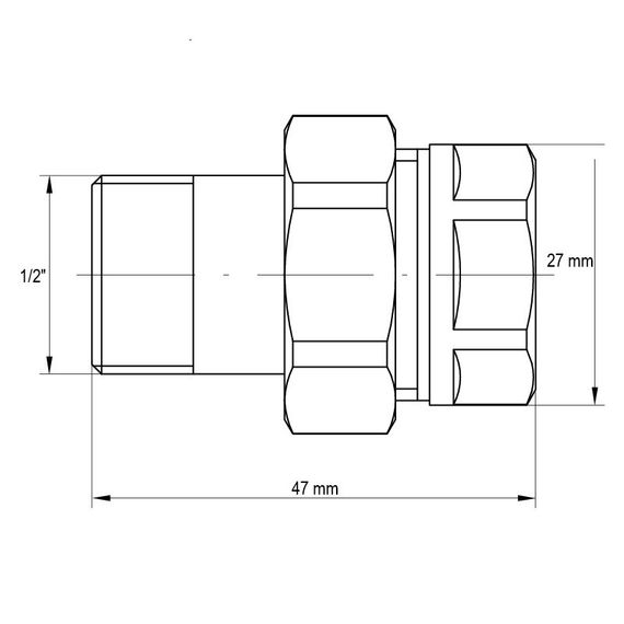Згон американка 1/2 "прямой Koer KR.341 (KR0131) | Зображення 3