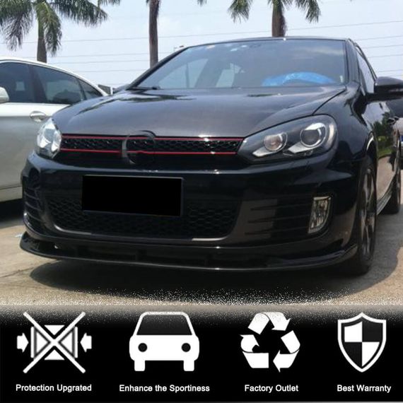 Накладка на передній бампер Lip V2 (для GTI HB 2010-2013, Карбон) для Volkswagen Golf 6 рр | Зображення 1