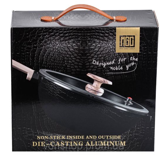 Алюмінієва сковорода 5.6 л з керамічним покриттям антипригарним Ø 30 см чорна MGC HP-4-460B | Зображення 5