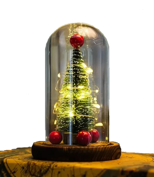 Новорічна ялинка в колбі з LED підсвічуванням зі світлодіодною гірляндою | Зображення 1