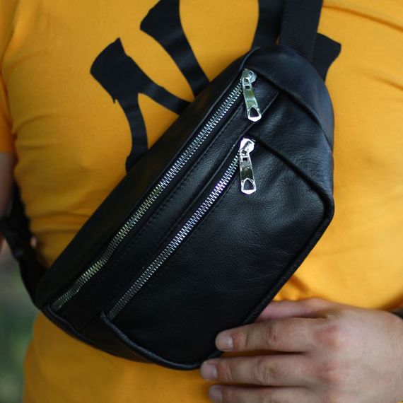 Бананка з натуральної шкіри. Відмінна якість сумки на пояс. Модель: 74132 | Зображення 5