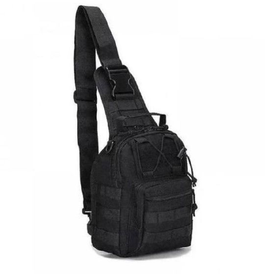 Військова Сумка через плече! Тактична Військова сумка! Штурмова чумка чорна   знижка | Зображення 6