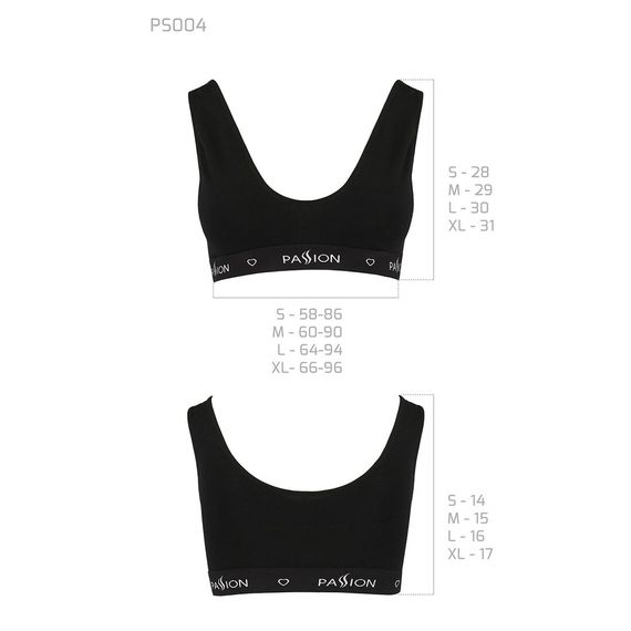 Спортивний топ з широкою гумкою Passion PS004 TOP S, black | Зображення 5