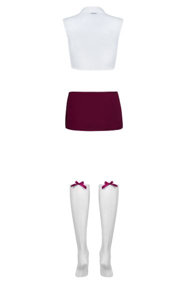 Рольовий костюм - Obsessive Student Set White/Burgundy L/XL | Зображення 3