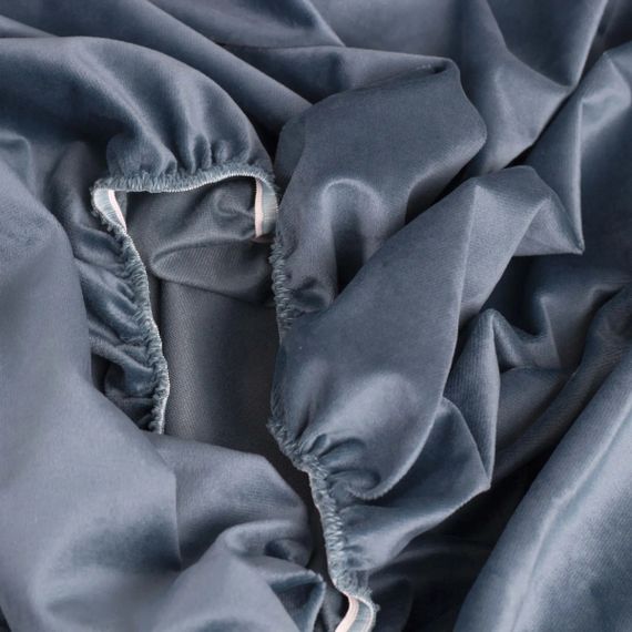 Простынь-чехол на резинке двуспальная ТЕП Velour 2-04824_34658 180х200 см синяя | Зображення 4