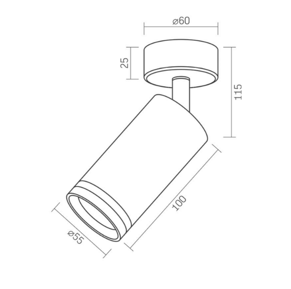LED Світильник накладний під лампу GU10 поворотній білий VL-SPF05B-W Videx | Зображення 2