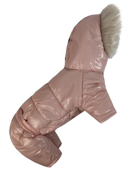 Зимовий комбінезон лакований рожевий A-80