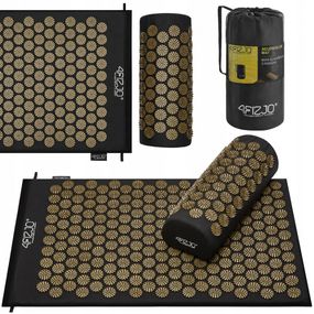Килимок акупунктурний з валиком 4FIZJO Classic Mat Аплікатор Кузнєцова Black/Gold (P-5907739314987)