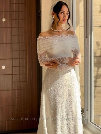 Свадебное платье, коричневое кружево