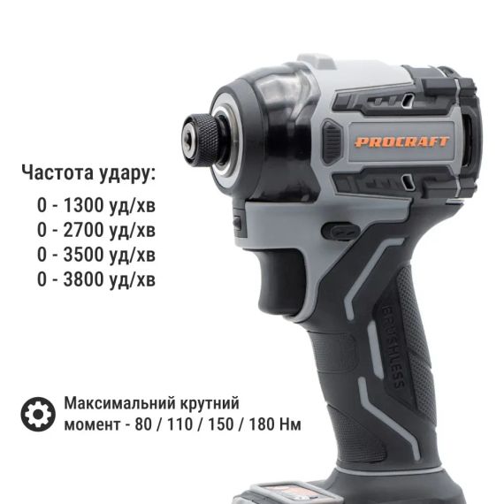 Акумуляторний гвинтоверт Procraft Industrial ID20A (з 1 акб і зп) | Зображення 6
