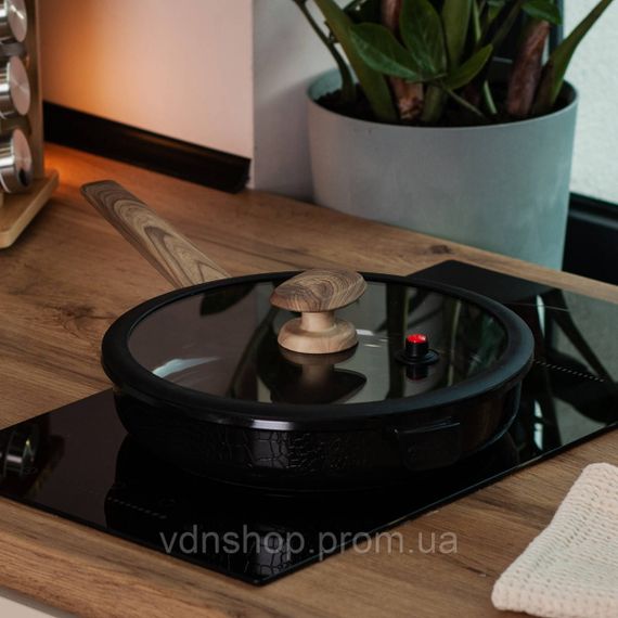 Алюмінієва сковорода 2,7 л з керамічним покриттям антипригарним Ø 26 см чорна MGC HP-4-458B | Зображення 5