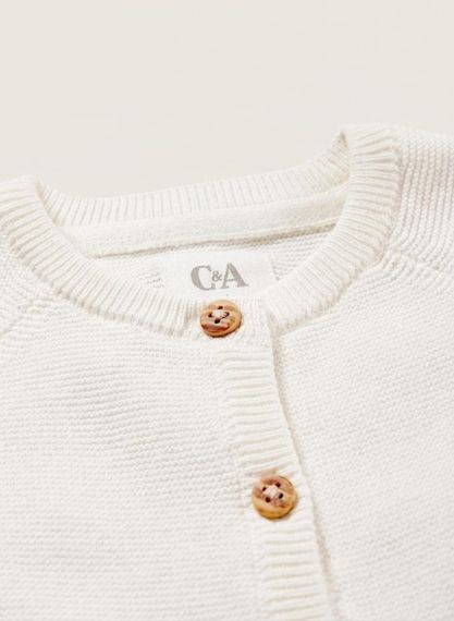 Дитячий в'язаний кардиган для дівчинки C&A 80 см Білий (26030635F) | Зображення 2
