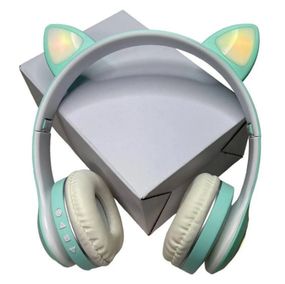 Беспроводные детские Bluetooth наушники Cat Ear VZV-23M с кошачьими ушками Зеленые