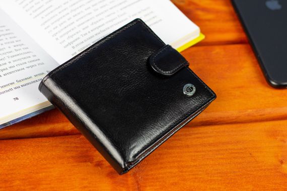 Класичне чоловіче портмоне з натуральної шкіри ST Leather В102 Чорний | Зображення 3