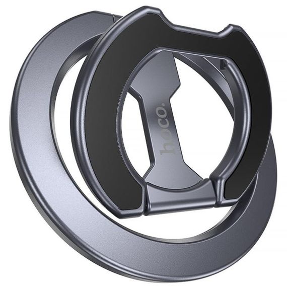 Магнітний тримач для телефону Hoco GH9 Double-ring Metal gray | Зображення 2