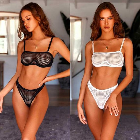 Ефектний комплект у сітку - чорний - S/M - Еротичне чорний | Зображення 3