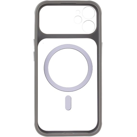 Чохол TPU+PC GETMAN Moon Clear with Magnetic Fit для Apple iPhone 12 (6.1") Grey | Зображення 2