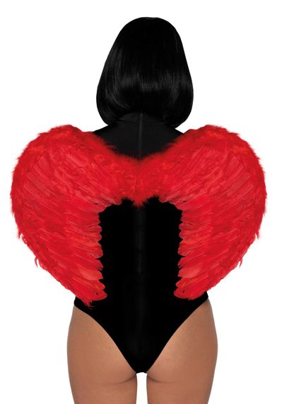 Крила занепалого ангела (диявола) Leg Avenue Marabou feather devil wings One Size Чеввоні | Зображення 1