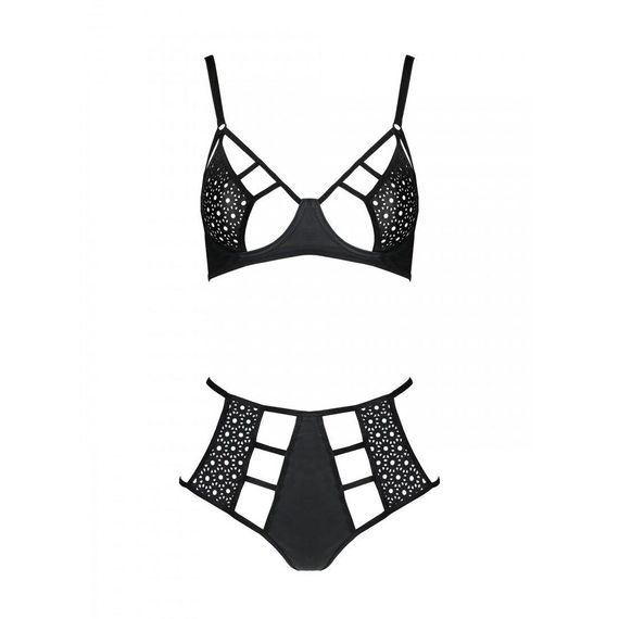 Розпродаж!!! Комплект з екошкіри Passion Tamaris Set black S/M, бюстгальтер та трусики | Зображення 2