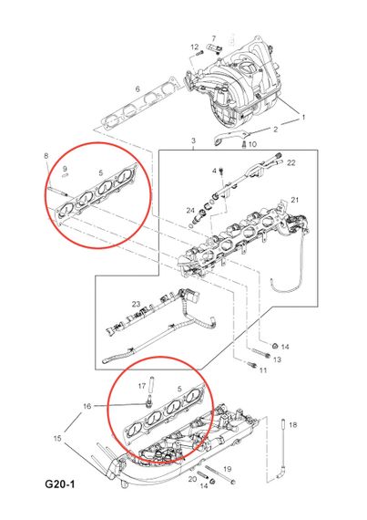 Прокладка впускного коллектора нижняя Мерива А 1.6 Elring (EL809241) | Зображення 2