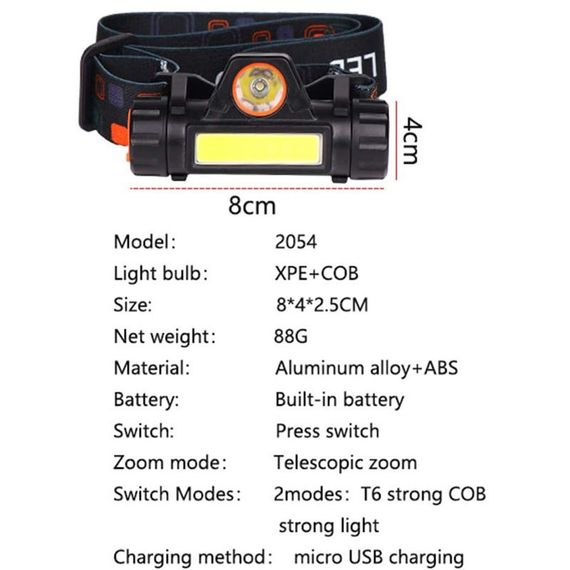 Налобний ліхтар LED Headlight 1807 | Зображення 2