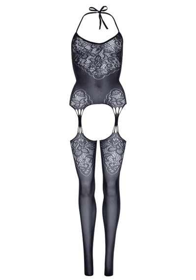 Leg Avenue Jacquard net bodystocking OS Black | Зображення 5
