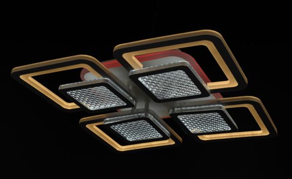 Люстра світлодіодна стельова LED світильник для квартири на стелю лед з пультом 26039 Білий 9х42х42 см. | Зображення 9