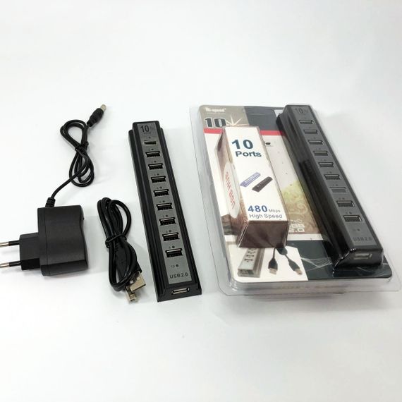 Разветвитель юсб USB HUB 10 портов, Хаб для ноутбука, YK-419 Размножитель usb | Зображення 1
