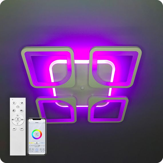 Люстра світлодіодна 517 Light 3color з пультом 96Вт Білий (01721) | Зображення 4
