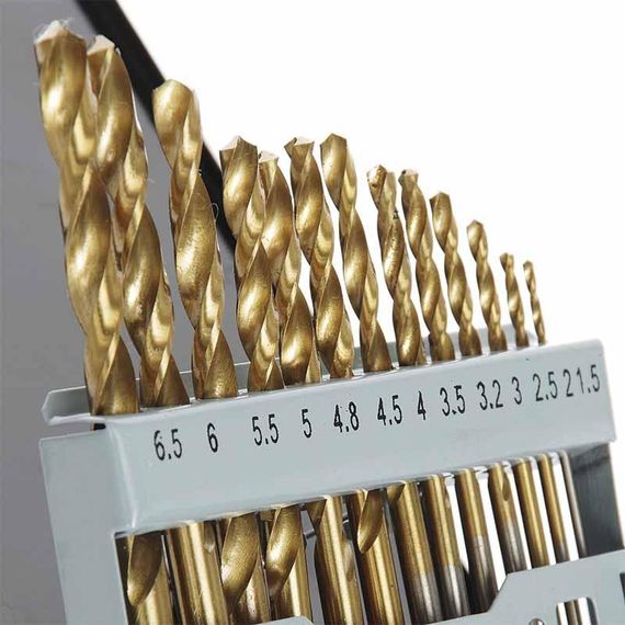 Набір свердел для металу Р6М5 титан метал бокс 1,5-6,5 мм 13 шт APRO 8102061 | Зображення 1